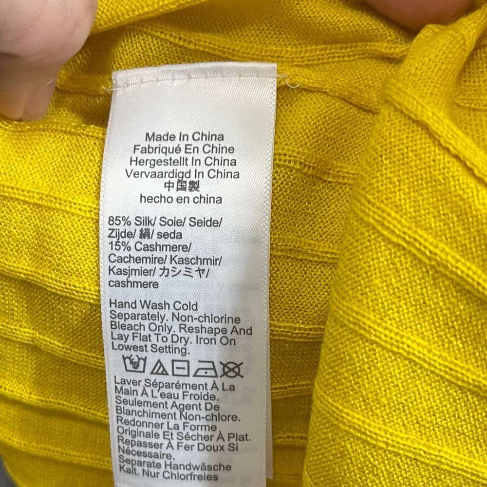 J.Crew Silk Blend Cropped T Shirt Women's Medium Yellow Short Sleeve New - Picture 8 of 8